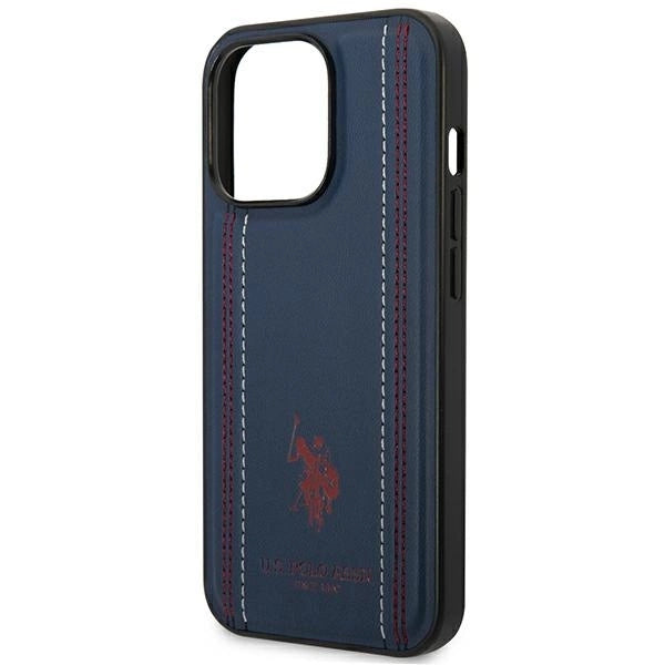 US Polo USHCP14LPFAV iPhone 14 Pro 6.1" navy/navy blue Leather Stitch_5