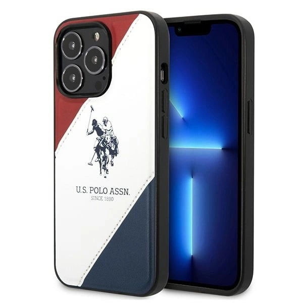 US Polo USHCP14LPSO3 iPhone 14 Pro 6.1" white/white Tricolor Embossed_0