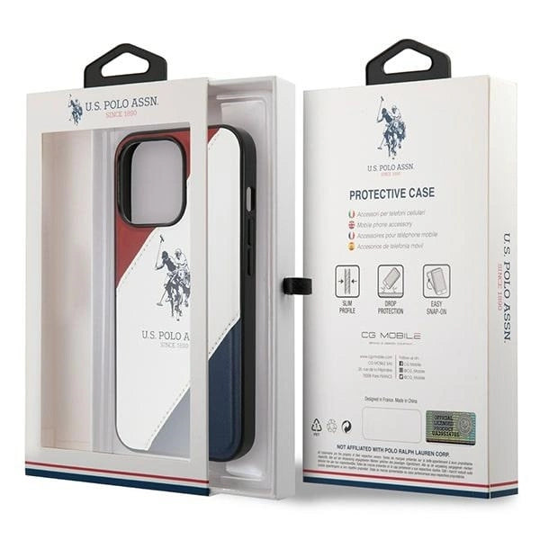 US Polo USHCP14LPSO3 iPhone 14 Pro 6.1" white/white Tricolor Embossed_7