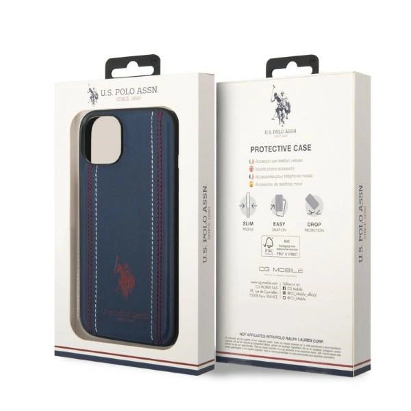 US Polo USHCP14MPFAV iPhone 14 Plus 6.7" navy/navy blue Leather Stitch_7