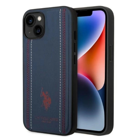 US Polo USHCP14SPFAV iPhone 14 6.1&quot; navy blue/navy blue Leather Stitch_0