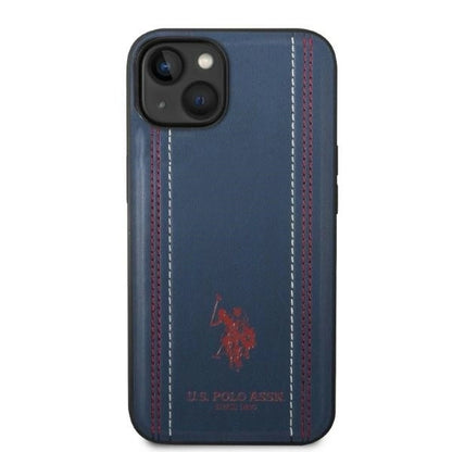 US Polo USHCP14SPFAV iPhone 14 6.1&quot; navy blue/navy blue Leather Stitch_2