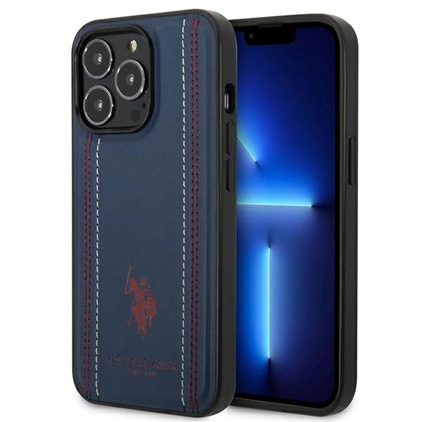 US Polo USHCP14XPFAV iPhone 14 Pro Max 6.7&quot; navy/navy blue Leather Stitch_0