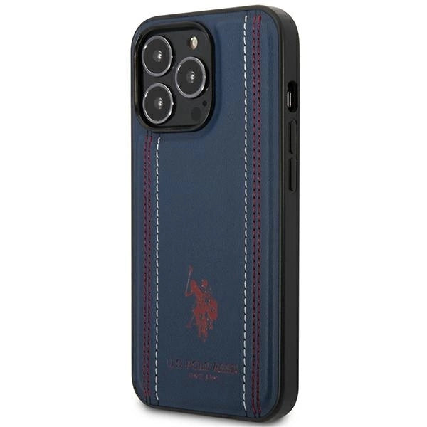 US Polo USHCP14XPFAV iPhone 14 Pro Max 6.7&quot; navy/navy blue Leather Stitch_1