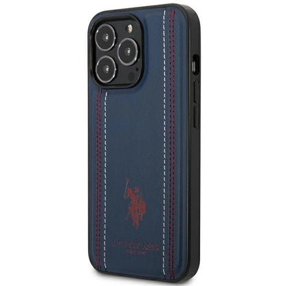 US Polo USHCP14XPFAV iPhone 14 Pro Max 6.7&quot; navy/navy blue Leather Stitch_1