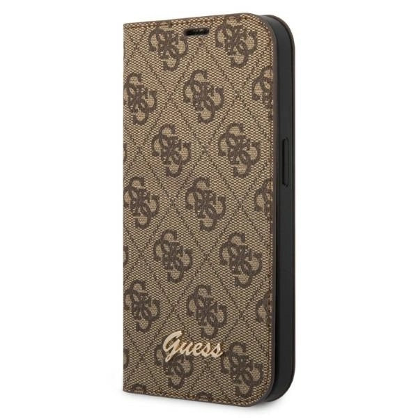 Guess GUBKP14XHG4SHW iPhone 14 Pro Max 6.7 "brown / brown book 4G Vintage Gold Logo_0