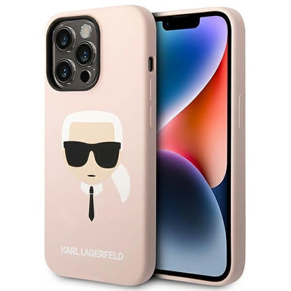 Karl Lagerfeld KLHCP14XSLKHLP iPhone 14 Pro Max 6.7 "hardcase pink / pink Silicone Karl`s Head_0