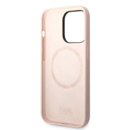 Karl Lagerfeld KLHMP14LSSKCI iPhone 14 Pro 6.1 &quot;hardcase light pink / light pink Silicone Karl &amp; Choupette Magsafe_6