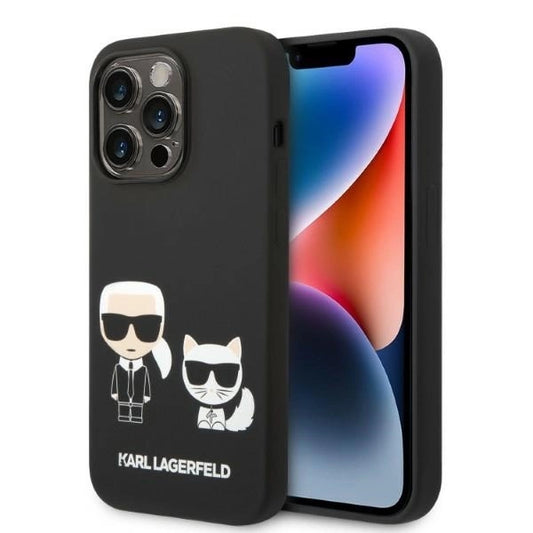 Karl Lagerfeld KLHMP14LSSKCK iPhone 14 Pro 6.1 &quot;hardcase black / black Liquid Silicone Karl &amp; Choupette Magsafe_0