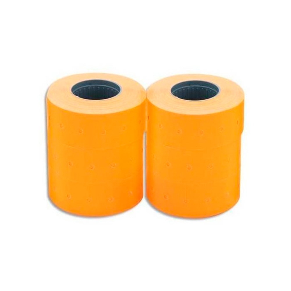 Etiquetas de preÃ§os laranjas, removÃ­veis, 26 x 16 mm, sinusoidais, 6 rolos x 1000 un_0