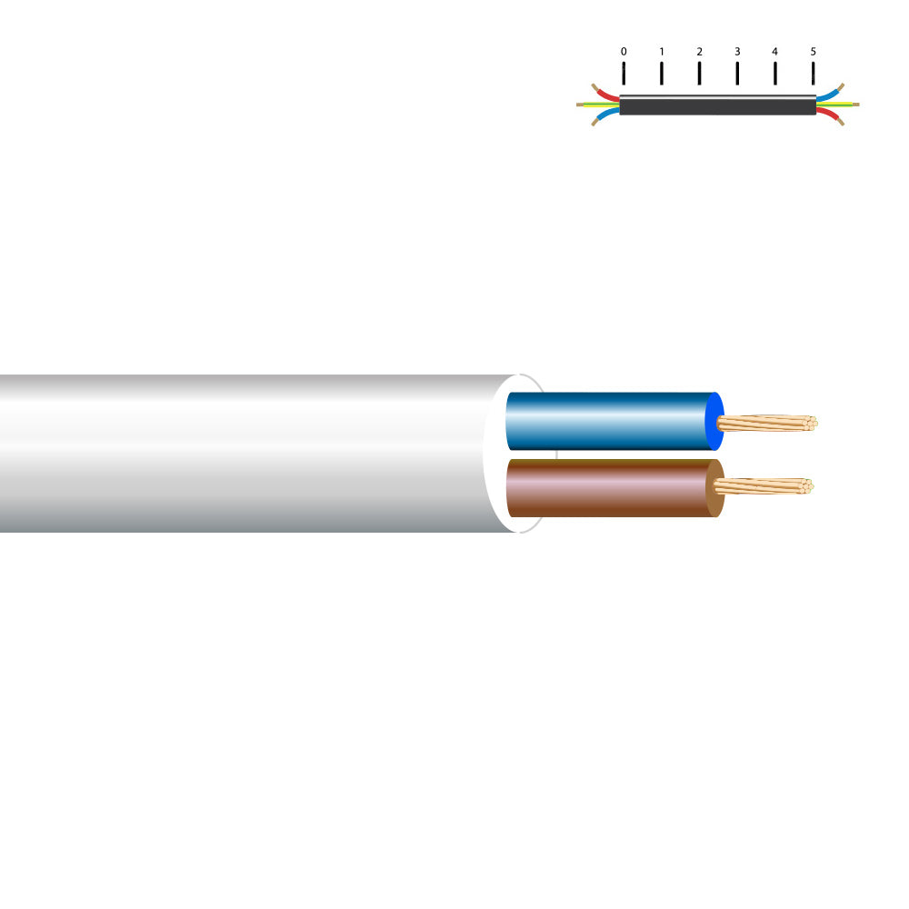 Cabo elÃ©trico vv-k06/1kv 2 x 1,50 mmÂ², branco euro/m_0