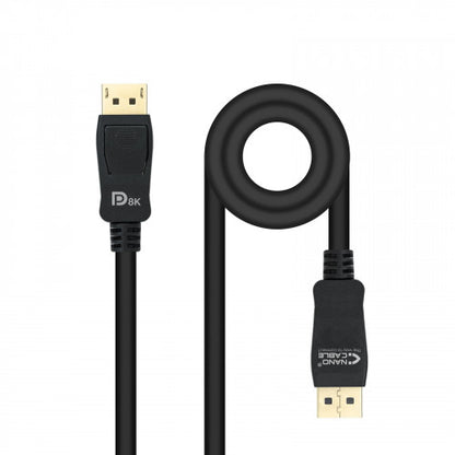 Cable Displayport 1.4 8K Nanocable 10.15.2501/ Displayport Macho - Displayport Macho/ 1m/ Certificado/ Negro_0