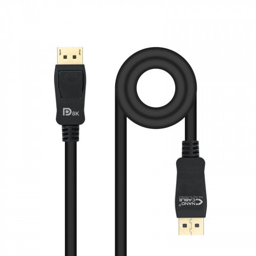 Cable Displayport 1.4 8K Nanocable 10.15.2501/ Displayport Macho - Displayport Macho/ 1m/ Certificado/ Negro_0