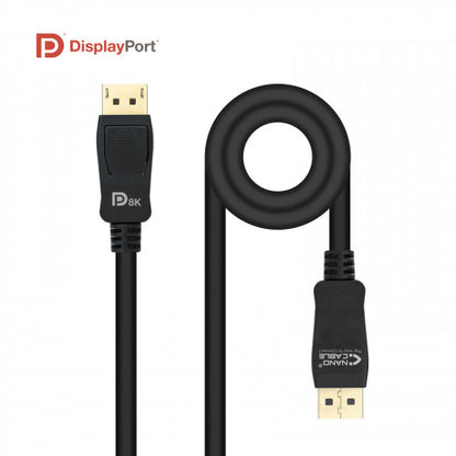 Cable Displayport 1.4 8K Nanocable 10.15.2501/ Displayport Macho - Displayport Macho/ 1m/ Certificado/ Negro_2