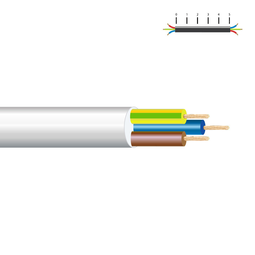 Cabo elÃ©trico acrÃ­lico vv-k06/1kv 3 g 1,50 mmÂ², branco euro/m_0