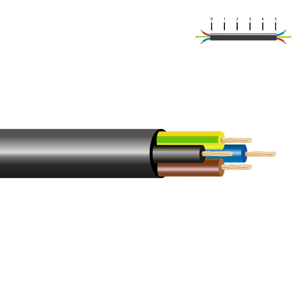 Cabo elÃ©trico h05vv-f 4 g 1,00 mmÂ², preto euro/m_0