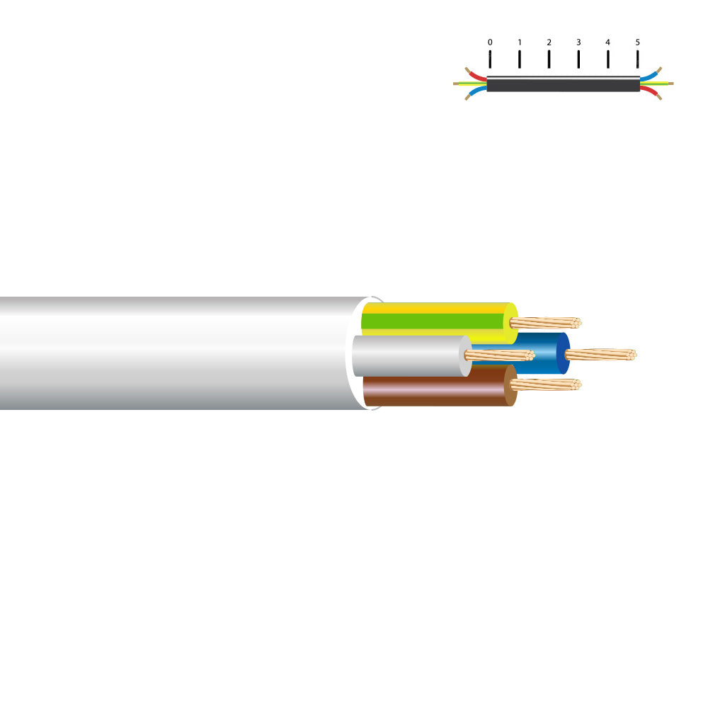 Cabo elÃ©trico vv-k06/1kv 4 g 1,50 mmÂ², branco euro/m_0