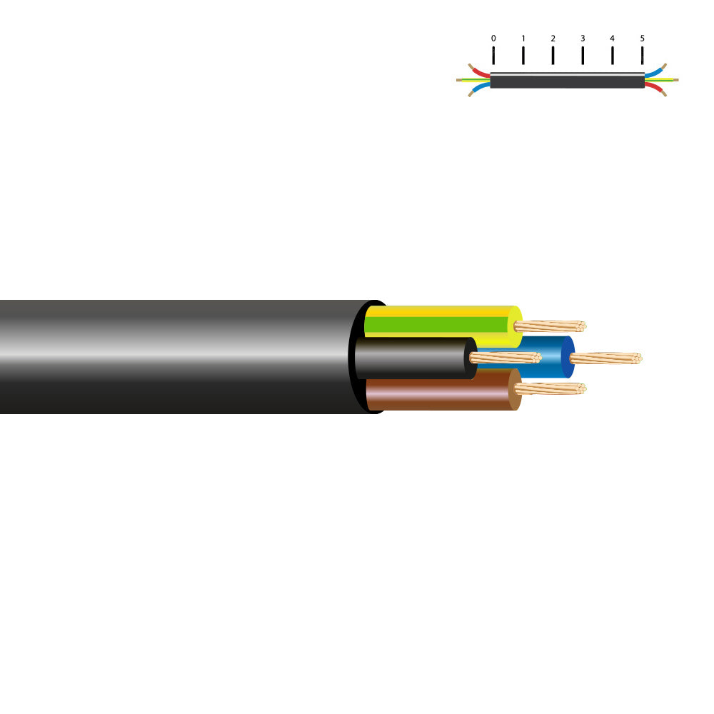 Cabo elÃ©trico vv-k06/1kv 4 g 1,50 mmÂ², preto euro/m_0