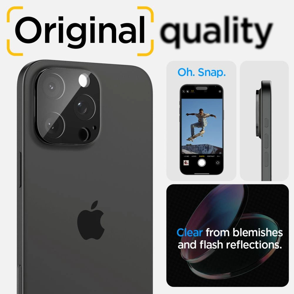 Spigen Optik.tR Camera Protector for iPhone 14 Pro / Pro Max / 15 Pro / Pro Max / 16 Pro / Pro Max - Black 2 pcs._13
