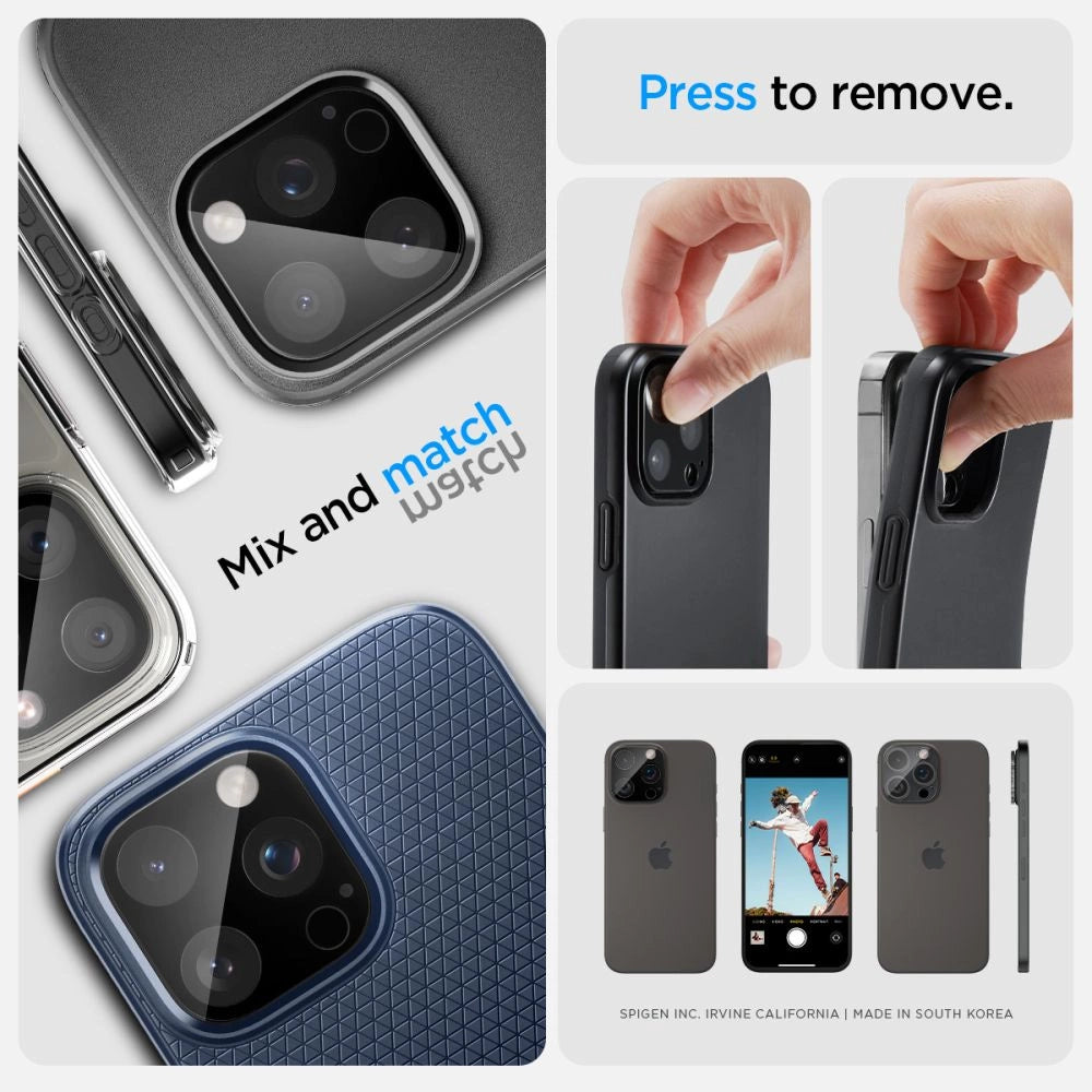 Spigen Optik.tR Camera Protector for iPhone 14 Pro / Pro Max / 15 Pro / Pro Max / 16 Pro / Pro Max - Black 2 pcs._15