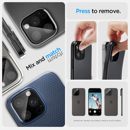 Spigen Optik.tR Camera Protector for iPhone 14 Pro / Pro Max / 15 Pro / Pro Max / 16 Pro / Pro Max - Black 2 pcs._15