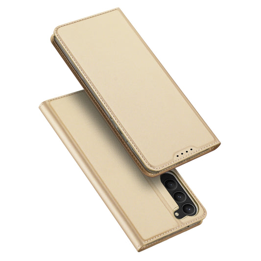 Dux Ducis Skin Pro Case for Samsung Galaxy S23+ Flip Card Wallet Stand Gold_0