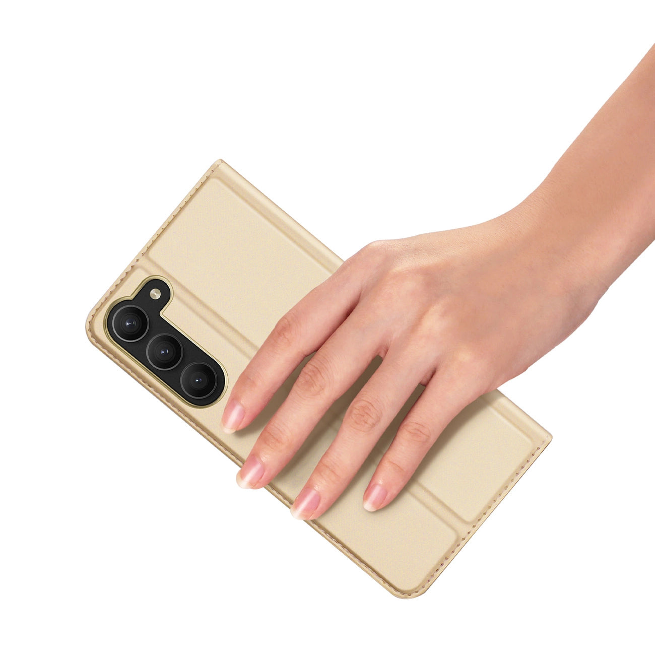 Dux Ducis Skin Pro Case for Samsung Galaxy S23+ Flip Card Wallet Stand Gold_6