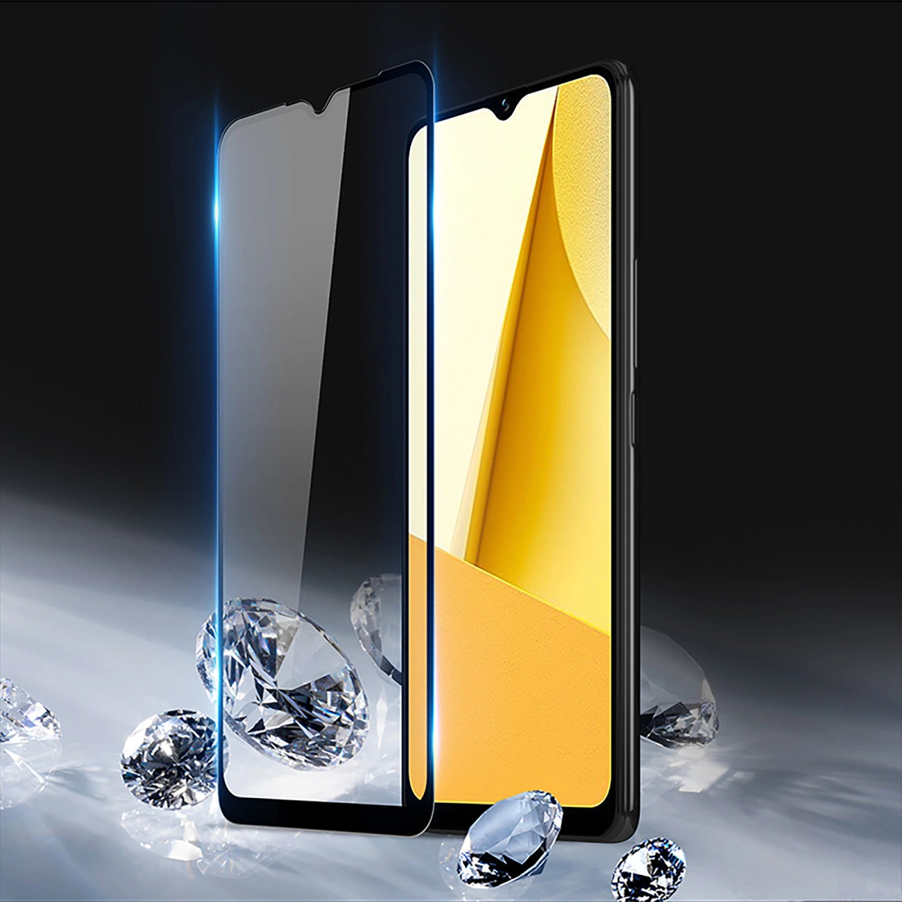 Dux Ducis 9D Tempered Glass Vivo Y16 / Y02s full screen with frame black (case friendly)_4