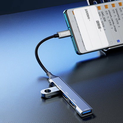 Dudao HUB 4in1 USB-C - 4x USB-A (3 x USB2.0 / USB3.0) 6.3cm black (A16T)_2
