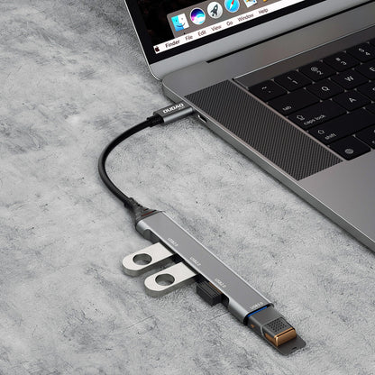 Dudao HUB 4in1 USB-C - 4x USB-A (3 x USB2.0 / USB3.0) 6.3cm black (A16T)_3