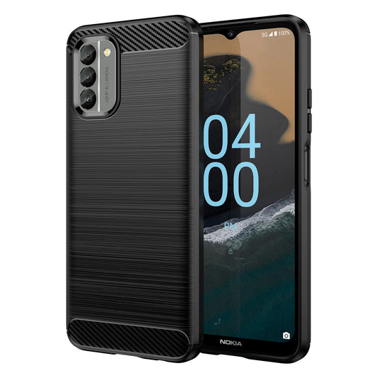 Carbon Case cover for Nokia G400 flexible silicone carbon cover black_0