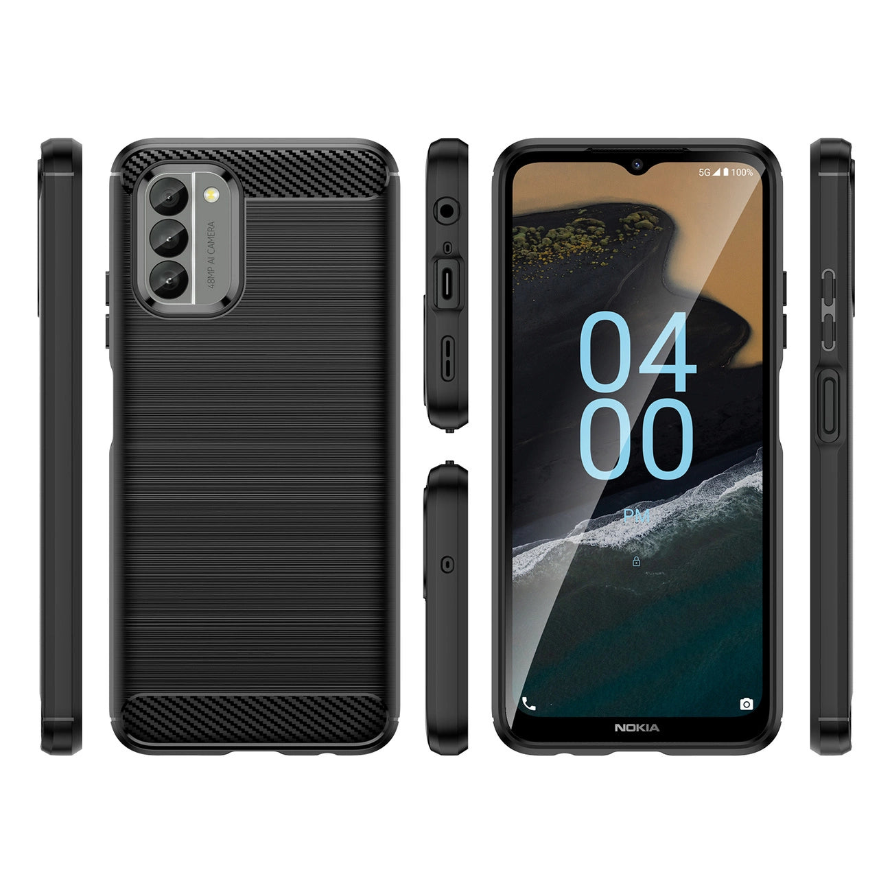 Carbon Case cover for Nokia G400 flexible silicone carbon cover black_1