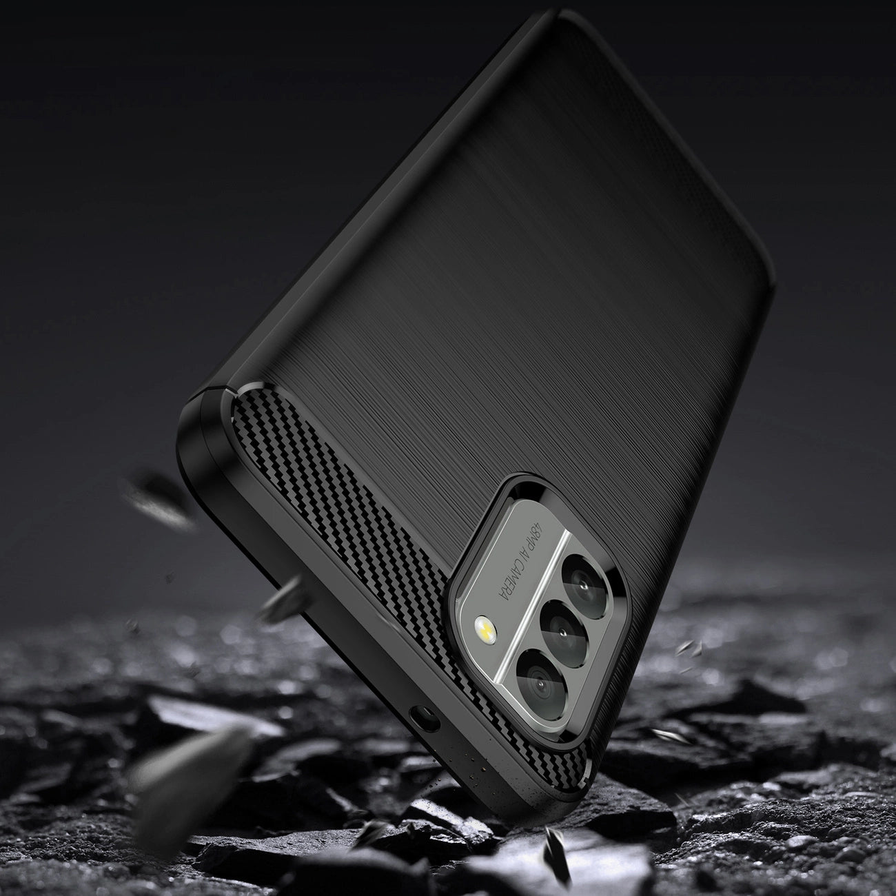 Carbon Case cover for Nokia G400 flexible silicone carbon cover black_3