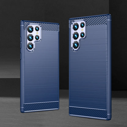 Carbon Case for Samsung Galaxy S23 Ultra flexible silicone carbon cover blue_6
