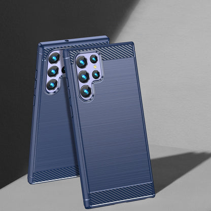 Carbon Case for Samsung Galaxy S23 Ultra flexible silicone carbon cover blue_7