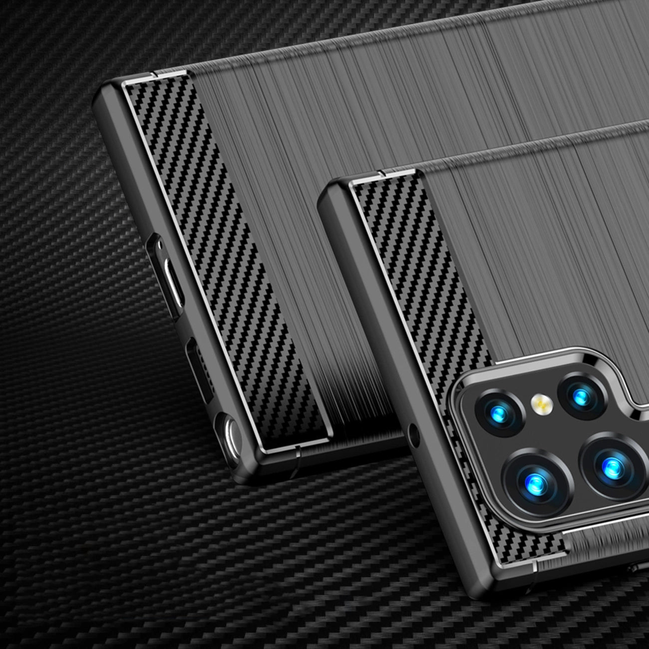 Carbon Case for Samsung Galaxy S23 Ultra flexible silicone carbon cover black_2