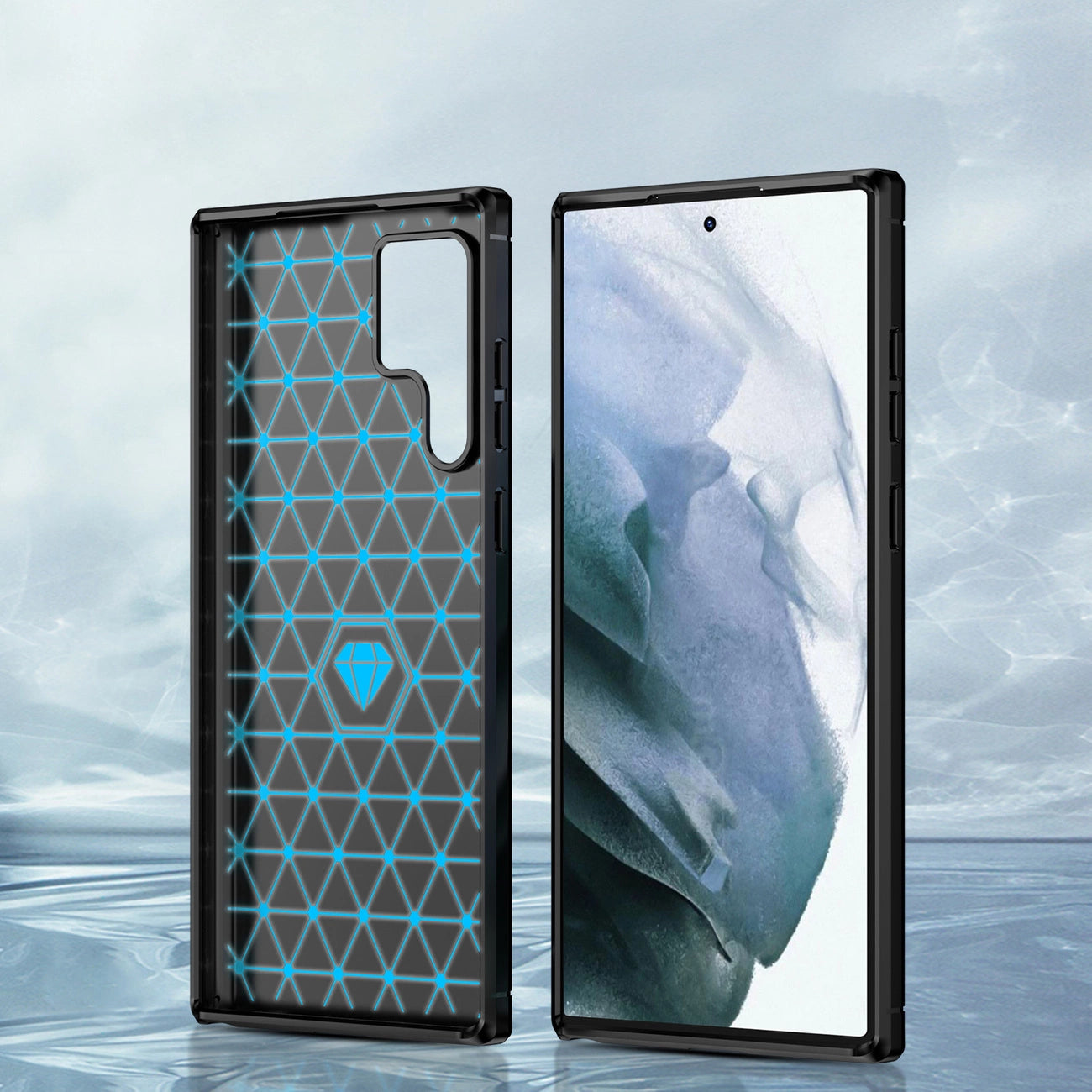 Carbon Case for Samsung Galaxy S23 Ultra flexible silicone carbon cover black_4