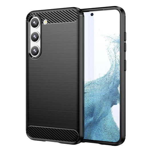 Carbon Case case for Samsung Galaxy S23+ flexible silicone carbon cover black_0