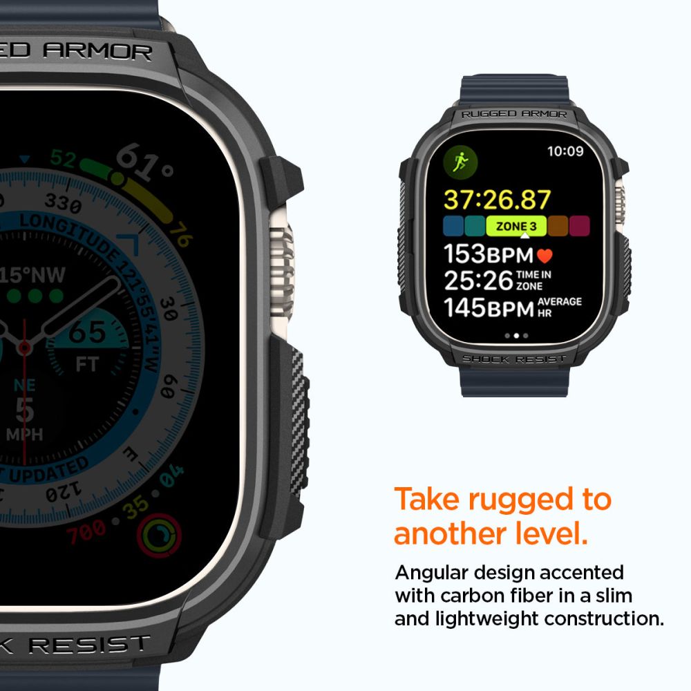 Spigen Rugged Armor Case for Apple Watch Ultra (49mm) - Matte Black_22