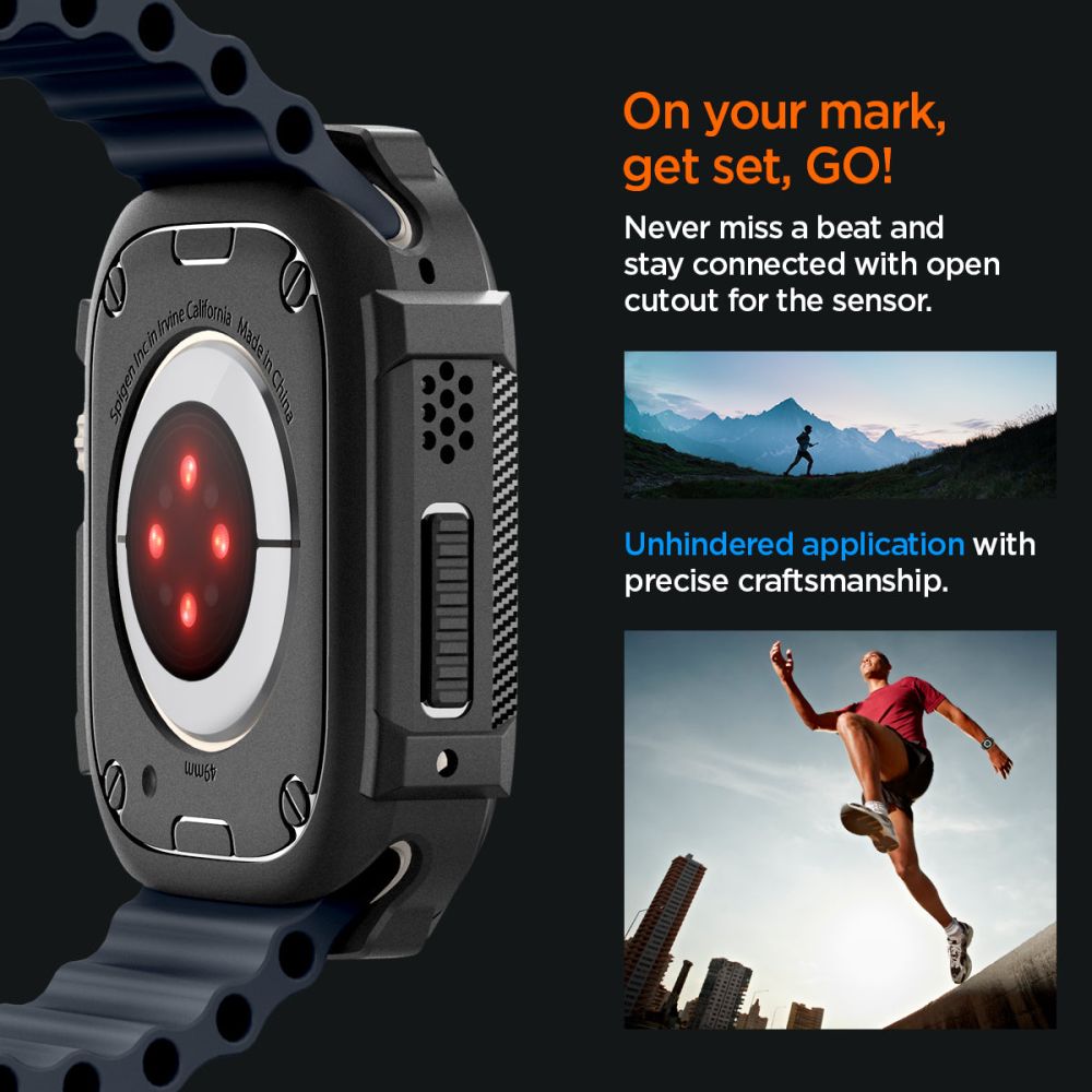 Spigen Rugged Armor Case for Apple Watch Ultra (49mm) - Matte Black_24