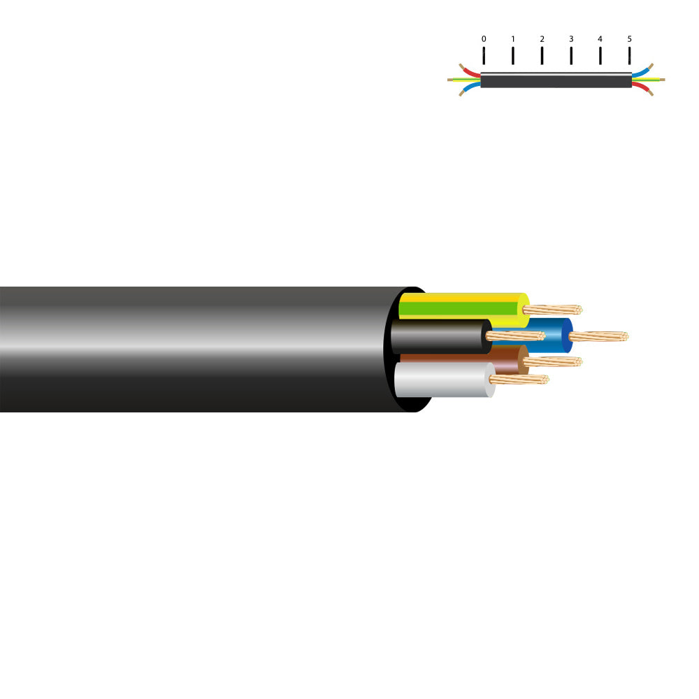 Cabo elÃ©trico vv-k06/1kv 5 g 1,50 mmÂ², preto euro/m_0