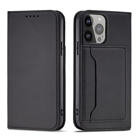 Magnet Card Case for Samsung Galaxy S23 flip cover wallet stand black_0