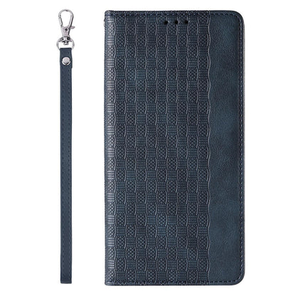 Magnet Strap Case for Samsung Galaxy S23+ Flip Wallet Mini Lanyard Stand Blue_4