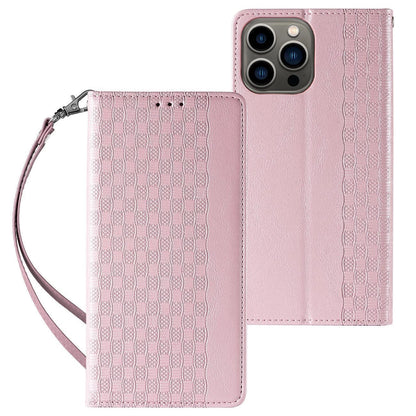 Magnet Strap Case for Samsung Galaxy S23+ Flip Wallet Mini Lanyard Stand Pink_0