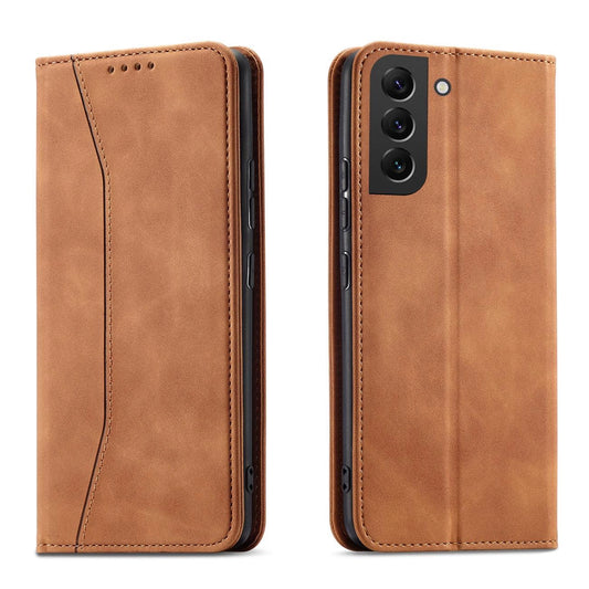 Magnet Fancy Case for Samsung Galaxy S23+ flip cover wallet stand brown_0