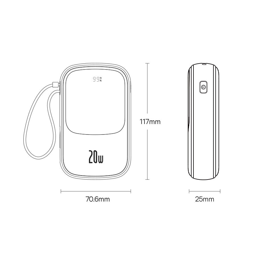 Powerbank 10000mAh 20W Baseus Qpow Pro Overseas Edition + USB C 3A Cable - Black_17