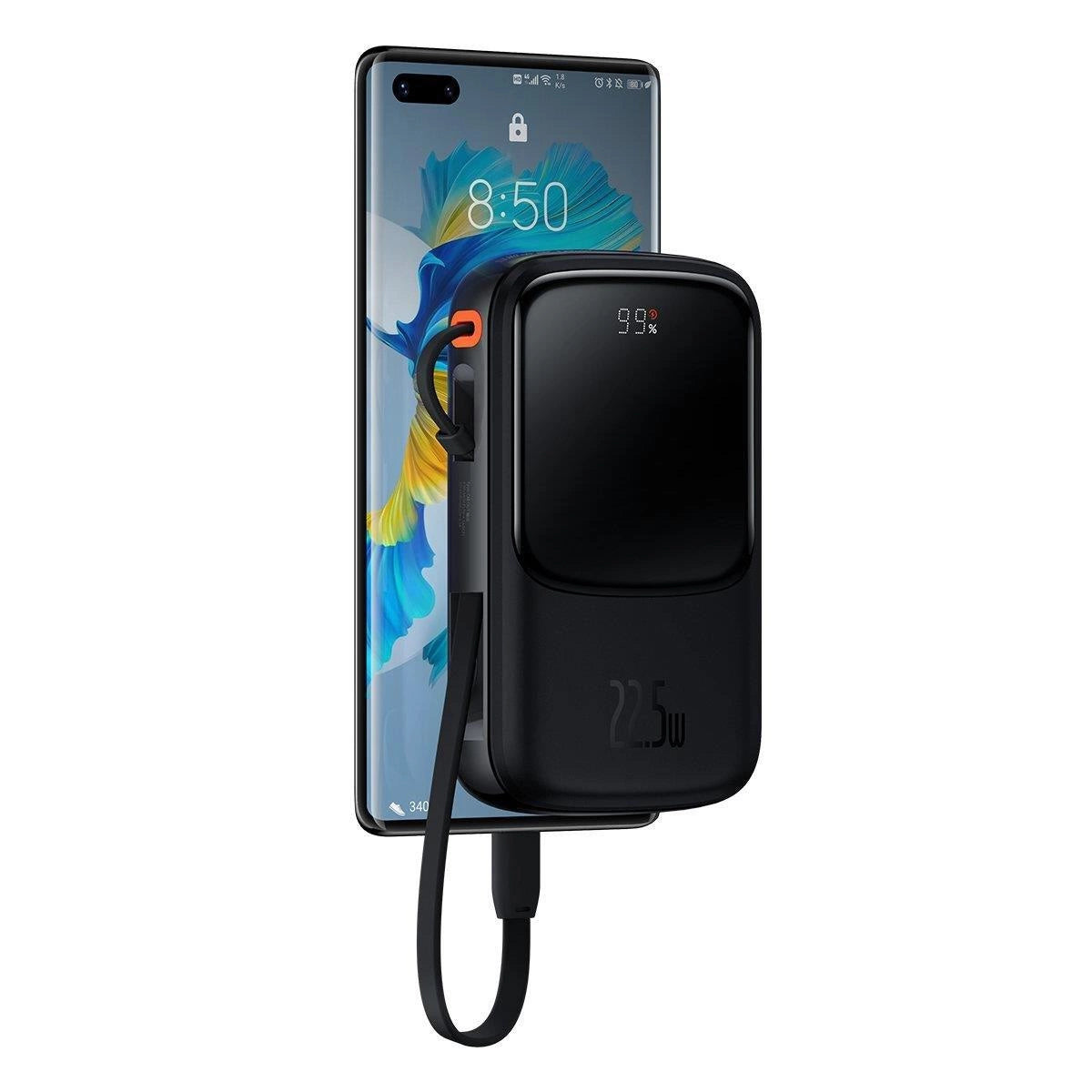 Baseus Qpow Digital Display powerbank with fast charging 10000mAh 22.5W QC/PD/SCP/FCP with built-in USB-C cable black_5