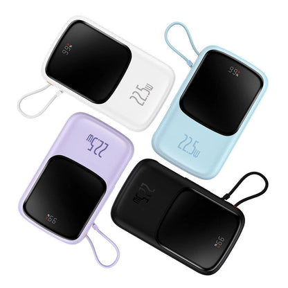 Baseus Qpow Digital Display powerbank with fast charging 10000mAh 22.5W QC/PD/SCP/FCP with built-in USB-C cable black_7