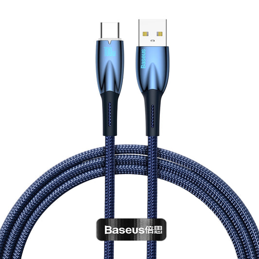 Baseus Glimmer Series fast charging cable USB-A - USB-C 100W 480Mbps 1m blue_0