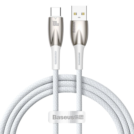 Baseus Glimmer Series fast charging cable USB-A - USB-C 100W 480Mbps 1m white_0